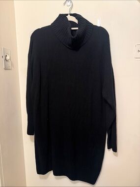 Womens Black Turtleneck Sweater Dress